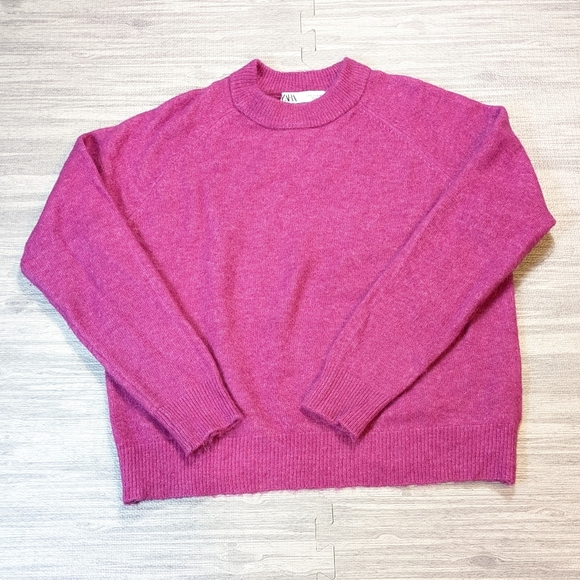 Zara Alpaca & Wool Blend Mock-Neck Pullover Sweater, Soft, Cozy, Warm, Sz S - Picture 5 of 11